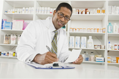 pharmacist taking-down notes